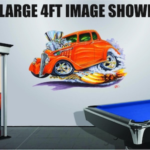 MD Ford 1933 Willys Cartoon Cars  vinyl decal wall graphic officially licensed product, custom art easy installation on walls, windows, etc.