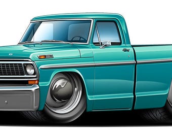 Calcomanía de pared para camioneta Ford F100 de 1970: vinilo clásico para coche.