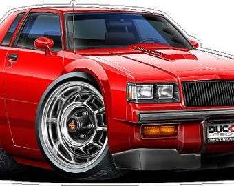 1987 Buick Grand National Cartoon Car Vinyl Wall Decal