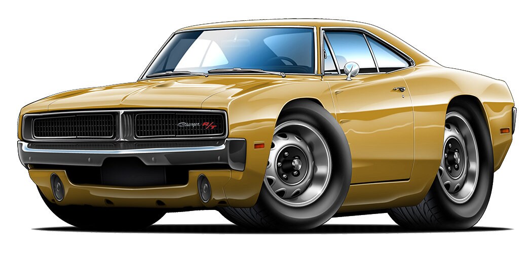 Dodge 69 Charger R/T 440 Cartoon Car Wall Decal - Etsy