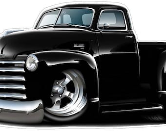 1950s Chevy Truck Wall Decal: Classic Cartoon Car Vinyl Sticker