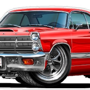 Classic Car 1966-67 Fairlane Wall Decal, Car Photo Decal, Man Cave Decor, Fathers Day Gift, Boys Room Decor, Hot Rod Car