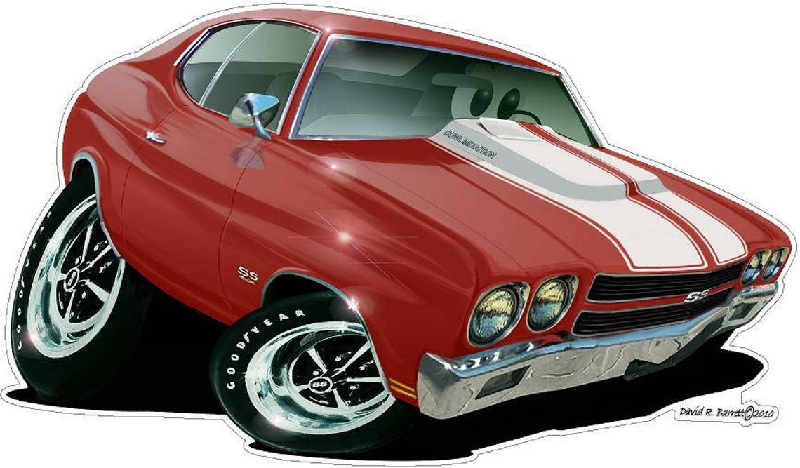 Muscle Car Wall Decal 1970 Chevelle Car Photo Decal Man Cave Etsy