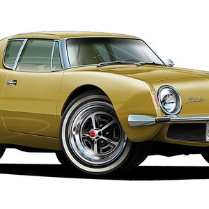 Fatcat Wall Graphics 1960 Classic Avanti Wall Decal Graphic Poster Cling Cartoon Car Art Choose Size & Colo
