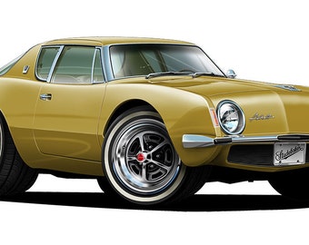 Calcomanía de pared de coche Avanti de los años 60: Gráfico de arte de dibujos animados clásicos