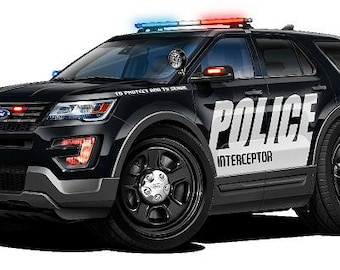 Calcomanía de vinilo para Ford Explorer Police Interceptor: decoración para el garaje, regalo para la cueva del hombre