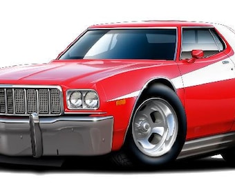 Calcomanía de pared para coche Torino Starsky de 1976: Hot Rod clásico