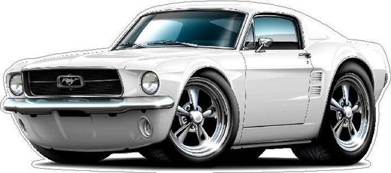 Classic Car Decal 1967 Ford Mustang FB Old Vintage Cartoon - Etsy Classic Car Decal 1967 Ford Mustang FB Old Vintage Cartoon - Etsy