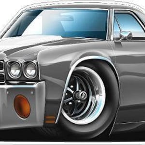 1970 Elcamino WALL DECAL Vintage Classic Cartoon Car Vinyl Sticker Graphic Man Cave Boys Room Decor Officially Licensed Product