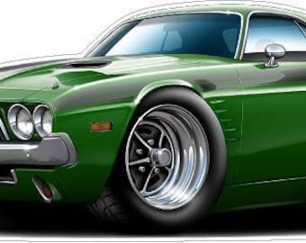 1973 Dodge Challenger Wall Decal: Classic Hot Rod Car Decor