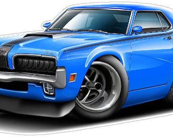 1970 Ford Mercury Cougar Vinyl Decal: Officially Licensed Wall Art