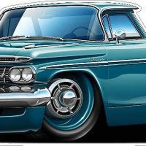 Classic Car Wall Decals 1959 Elcamino, Father&#39;s Day Gift, Man Cave Decor, Car Wall Stickers, 1950&#39;s Car Sticker Decor, Garage Wall Decor