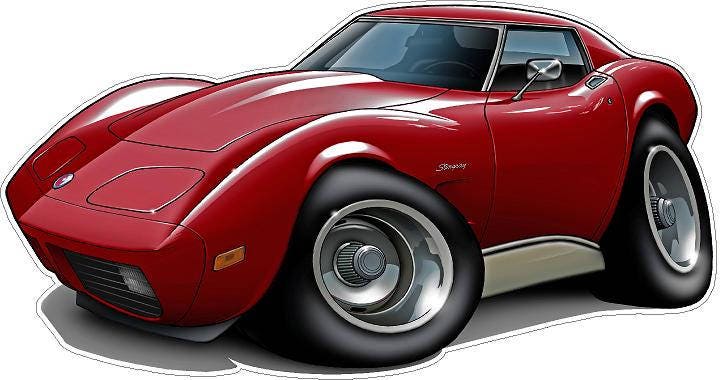 1973-76 Corvette Wall Decal, Car Photo Decal, Man Cave Decor, Fathers Day G...