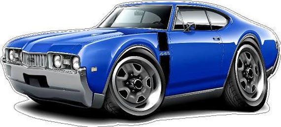 1968 Cutlass 442 Coupe vintage car decal sticker wall mural