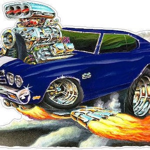 1970 Chevy Chevelle Muscle Car Wall Decal: Man Cave Decor