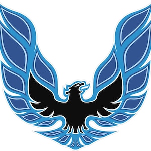 Trans Am Hood Logo (Triple Blue) Wall Decal Vinyl Sticker Gift for Him Christmas Gift Man Cave Garage Decor