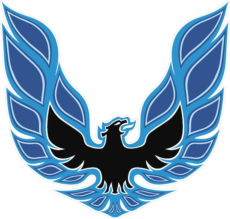 Trans Am Hood Logo triple Blue Wall Decal Vinyl Sticker Gift Etsy