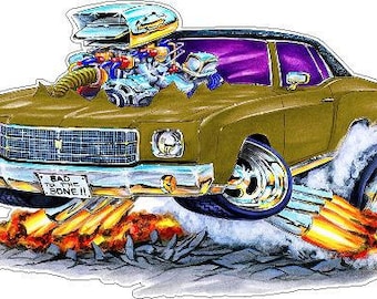 Calcomanía de pared Monte Carlo 1970-72: Mural de coche Chevy clásico