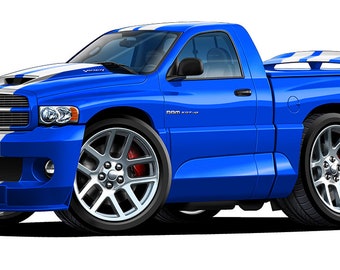 Calcomanía de vinilo para camioneta Dodge Ram SRT-10 Viper: Decoración de garaje