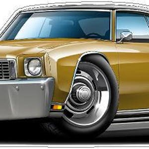 1972 モンテカルロ ウォール デカール、クラシック カー、自動車の壁画、シボレー ウォール デカール、ヴィンテージ カー デカール、70 年代のカー デカール