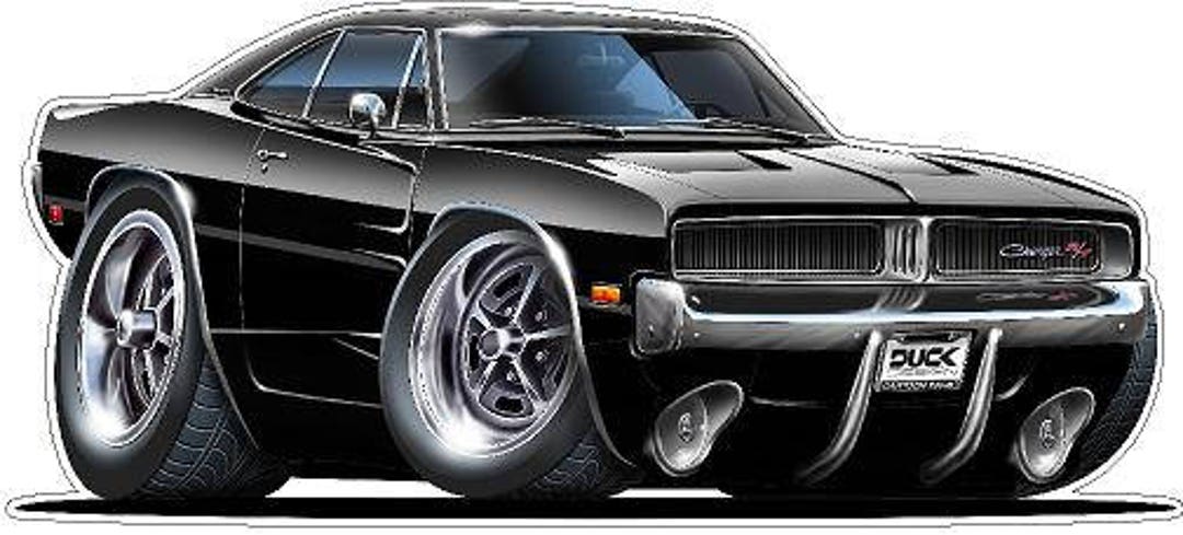 Classic Car 1969 DODGE Charger Wall Decal, Car Photo Decal, Man Cave ...