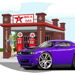 2011 Dodge Challenger Hurst Car Wall Decal Gas Station, Dodge Decals