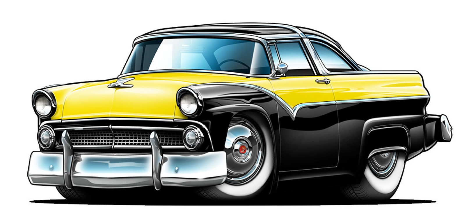 Fatcat Wall Graphics 1955 Ford Fairlane Wall Decal Graphic Etsy