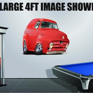 DB 1955 Hot Rod F100 Panel Wall Decal Graphic Mural Vinyl Removable Reusable Man Cave Cartoon Car 2ft-4ft