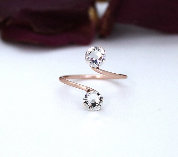 ADJUSTABLE TOE RINGS Crystal Toe Rings Foot Jewellery Made