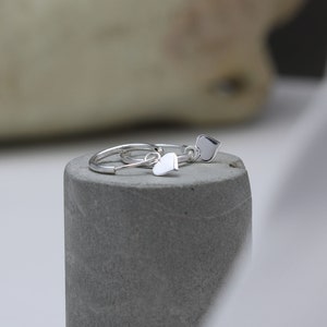 Valentines Gift Sterling Silver Heart Hoop Earrings With Solid Sterling Silver Heart Charm Gift For Her Silver Earrings