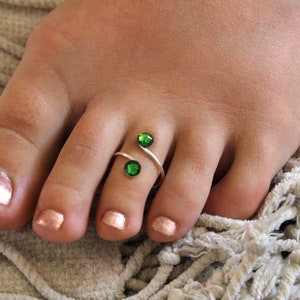 BIRTHSTONE TOE RINGS Horoscope Jewellery Rings For Toes with Swarovski Crystal Elements image 7
