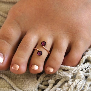 BIRTHSTONE TOE RINGS Horoscope Jewellery Rings For Toes with Swarovski Crystal Elements image 2