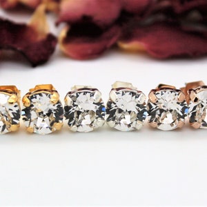 Clear Stud Earrings made with Swarovski Crystal Elements Choose a Finish
