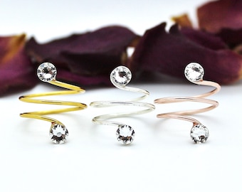 Adjustable Toe Ring made with Genuine Clear  Swarovski Crystal Elements Choose a Finish