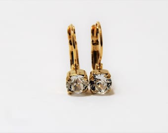 Leverback Earrings made with Clear 6mm Premium Crystal Elements Choose a Finish