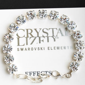 Pulsera de tenis elaborada con cristales transparentes premium de 8 mm