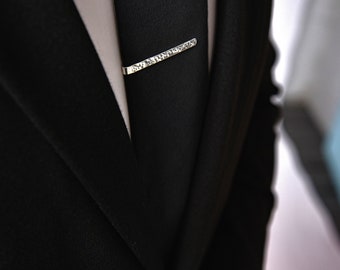 Handmade Sterling Silver Tie Clip, Textured or Smooth Finish