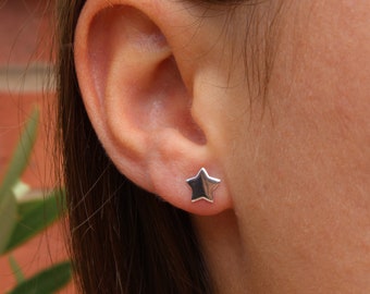Sterling Silver Stud Earrings Solid Sterling Silver Star Earrings Minimal Jewellery Celestial Accessory Teachers Gift Star Pupil Gift
