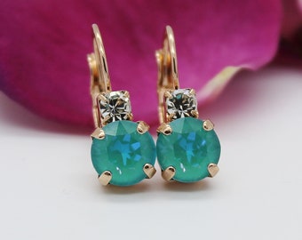 Laguna DeLite Leverback Earrings with Swarovski Crystal ElementS Bridesmaids Earrings Bridal Jewellery