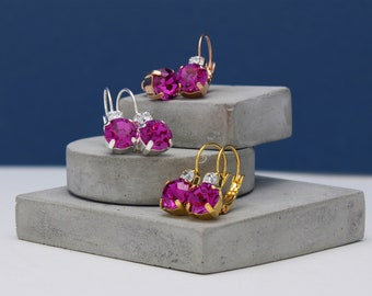 Dark Grey Opal Leverback Earrings made with Swarovski Elements Choose a Finish