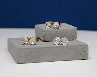 Crystal Stud Earrings: 6mm Swarovski, Gold, Silver, Rose Gold