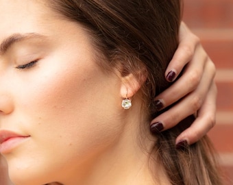 CRYSTAL LEVERBACK EARRINGS Clear Crystal Earrings Wedding Jewellery Bridal Earrings With Swarovski Crystal Elements