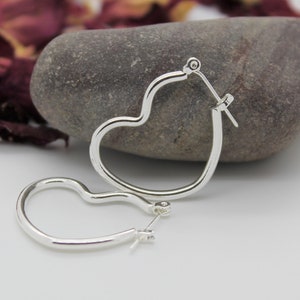 Heart Hoop Earrings Hoop Earrings Gold Heart Earrings Silver Heart Hoops Love Jewellery Gift For Her