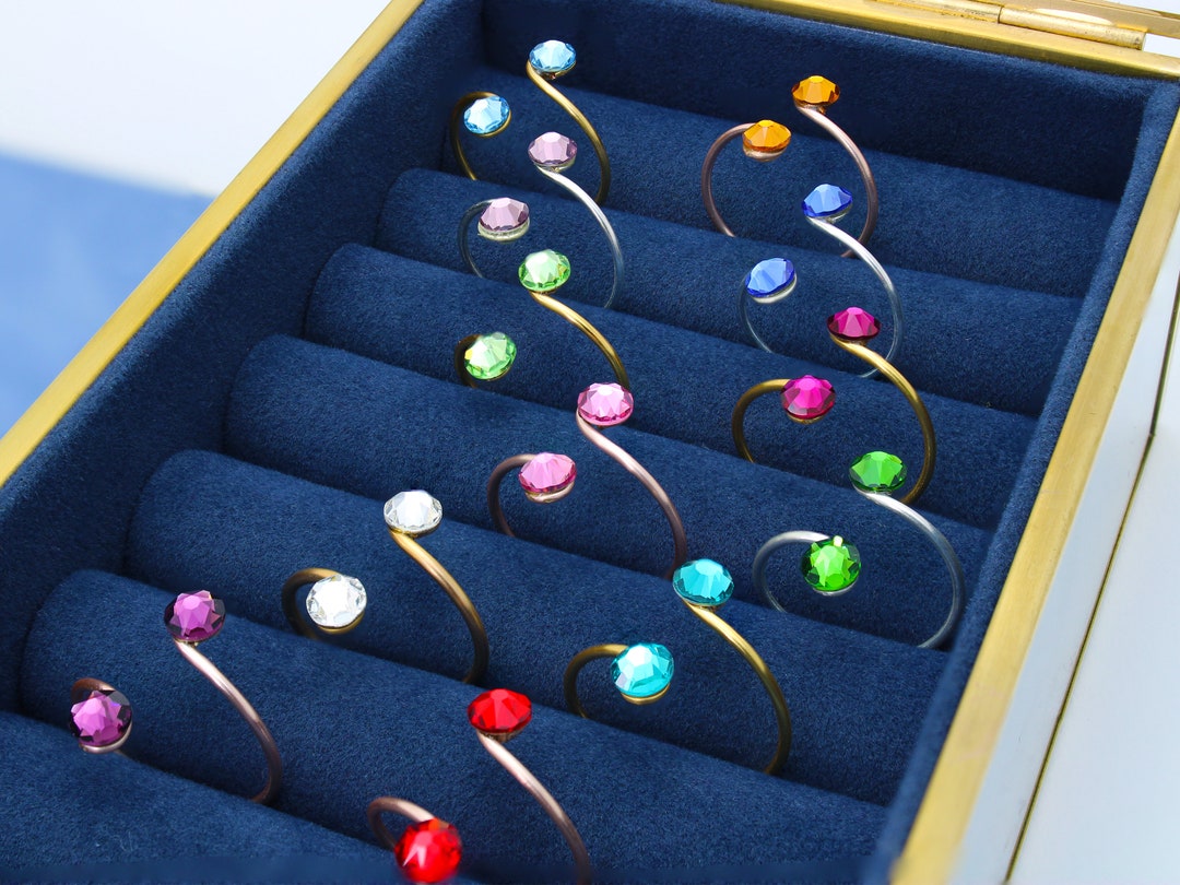 BIRTHSTONE TOE RINGS Horoscope Jewellery Rings for Toes With Swarovski ...