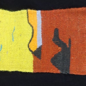 Reversible Flat Handwoven Egyptian Tribal Pure Wool Kilim Small Decor Wall Art Rug