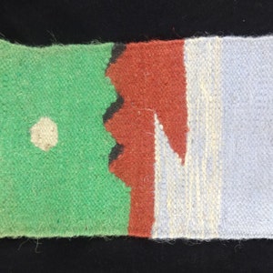 Reversible Flat Handwoven Egyptian Tribal Pure Wool Kilim Small Decor Wall Art Rug