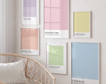 Color Block Art, Danish Pastel Room Decor, Color Palette Art Color Block Art, Danish Pastel Room Decor, Color Palette Art