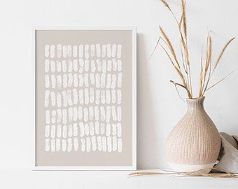 Abstract Beige & White Art Print: Minimalist Japandi Decor (Digital Download)