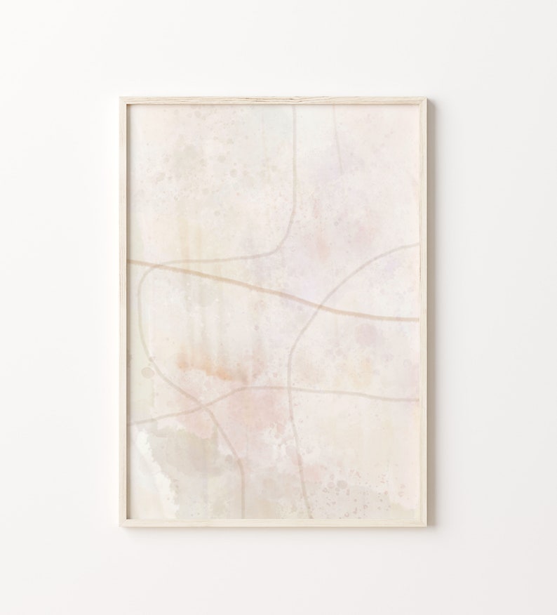 Beige Abstract Gallery Wall Art Set of 3: Nordic Minimalist Prints ...