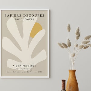 Henri Matisse printable, minimalist print, museum exhibition poster, neutral wall art, beige grey mustard yellow, Matisse digital download